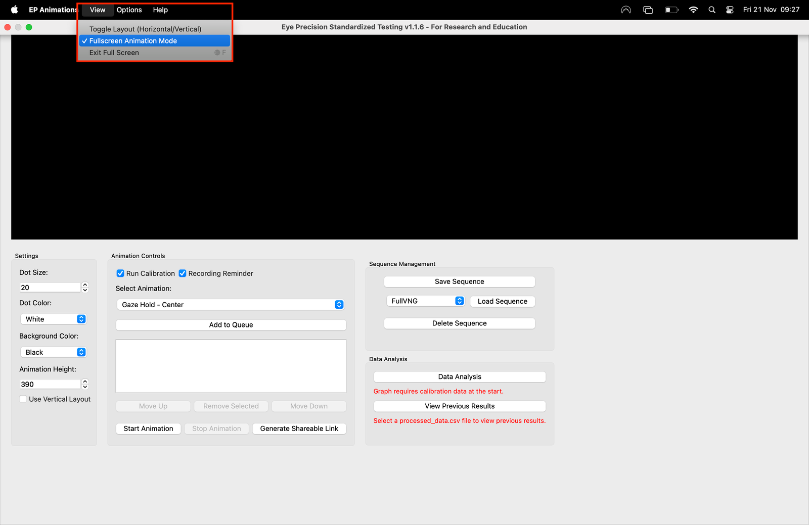 Fullscreen selection