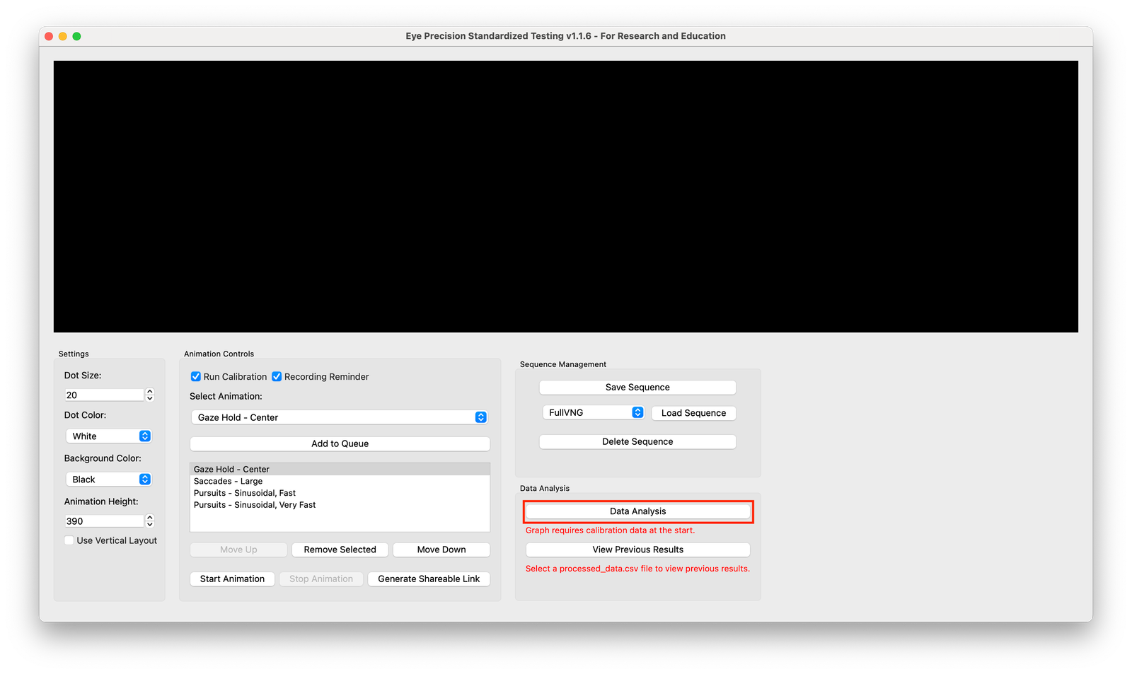 Data Analysis button