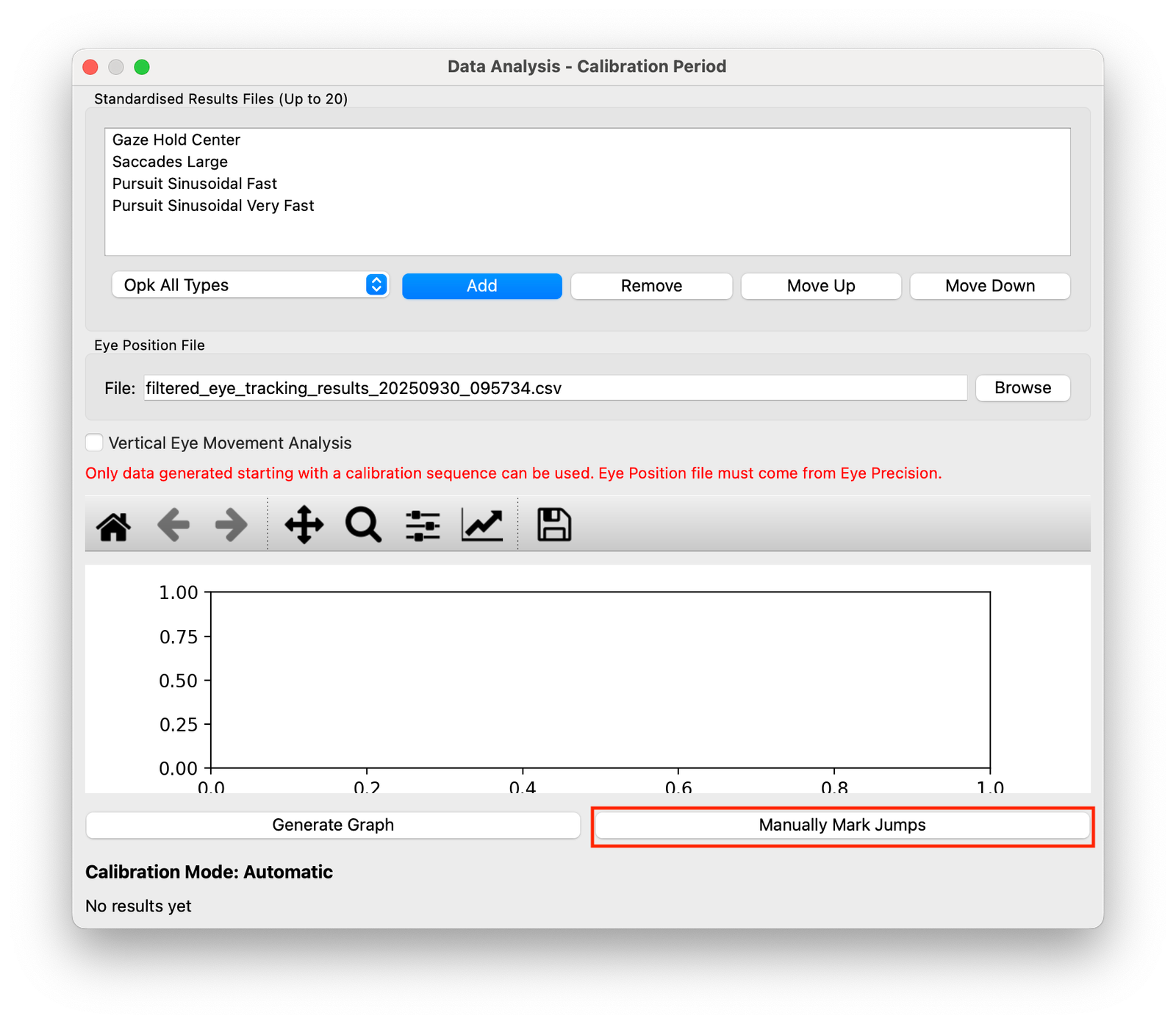 Manual Calibration button