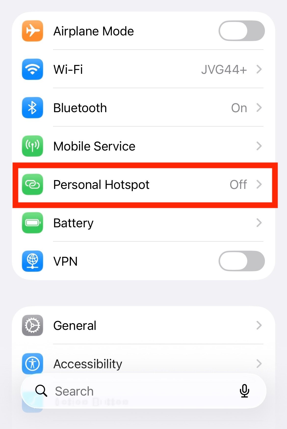 Use Personal Hotspot if no WiFi network is available