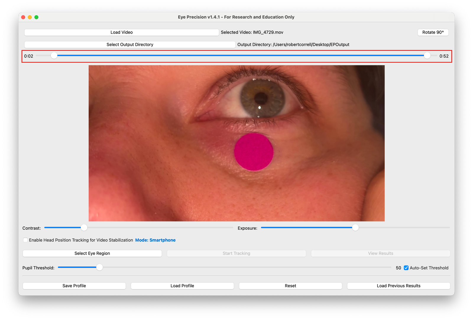 Start and end time sliders